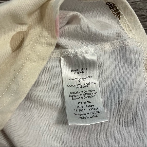 🤍 Limited Too Girls Sleeveless Polka Dot Top Size 6 White Pink Brown Tan 🤍 - Picture 7 of 7